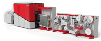 Die neue Xeikon CX300 mit Finishing (Quelle: Xeikon)