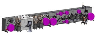 Schemazeichnung der individuell mit dem Kunden erarbeiten Print- und Converting-Lösung von F+V Automation (Quelle: F+V)