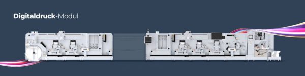 Das Digicon Hybrid Konzept: die offene Systemarchitektur ermöglicht die herstellerunabhängige Integration von Digitaldruckmodulen (Quelle: A B Graphic)