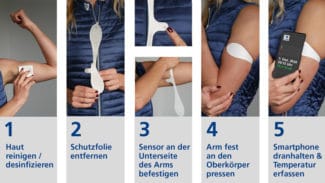 Produktanwendung smart-Sensor BodyTemp (Quelle: smart-TEC)