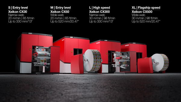 Die beiden neuen Tonerdruckmaschinen CX30 und CX50 von Xeikon stellen Einstiegsmodelle oder Kapazitätserweiterungen für das Digitaldruckgeschäft dar (Quelle: Xeikon)