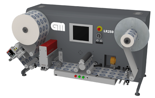 Der LR250 Label Inspection Rewinder kann Etikettenrollen bis zu einer Breite von 250 mm (bis zu 9,8 Zoll) bei einer hohen Produktionsgeschwindigkeit von 200 m/min (656 ft/min) verarbeiten (Quelle: GM)