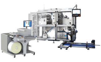 Der Nearline-Drucker VSdFlex von V-Shapes, entwickelt in Zusammenarbeit mit Memjet und ColorGate zur Verbindung mit dem Inline-Verpackungssystem Alpha von V-Shapes (Quelle: V-Shapes)