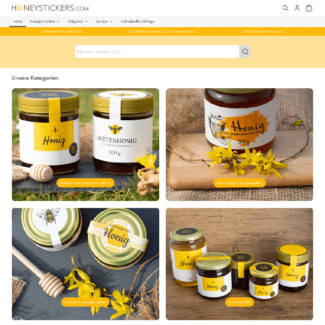 Auf honeystickers.com können Kunden ihre Etiketten in nur wenigen Klicks mit eigenen Angaben personalisieren (Quelle: honeystickers.com)