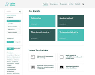 Der Robos-Produktfinder erleichtert die Suche nach speziellen Etiketten (Quelle: Robos)