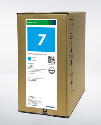 Geliefert werden die speziell für die Labelfire entwickelten Saphira Digital Labelfire UVLM-Tinten im Bag-in-Box-System (Quelle: Heidelberger Druckmaschinen AG)