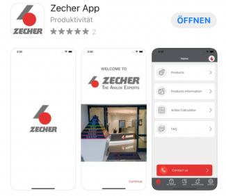 Die neue Zecher App bietet den Kunden ein komfortable Kommunikation und Information (Quelle: Zecher)