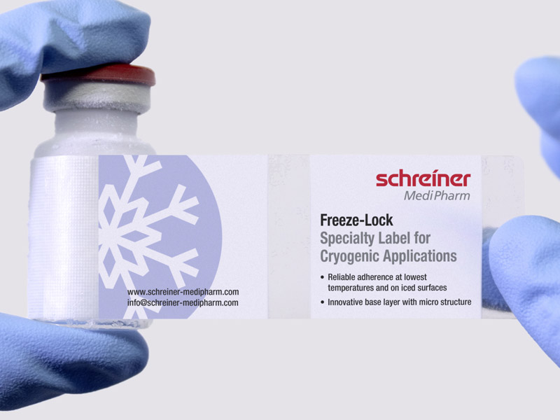 Kryo-Label „Freeze-Lock“ von Schreiner MediPharm