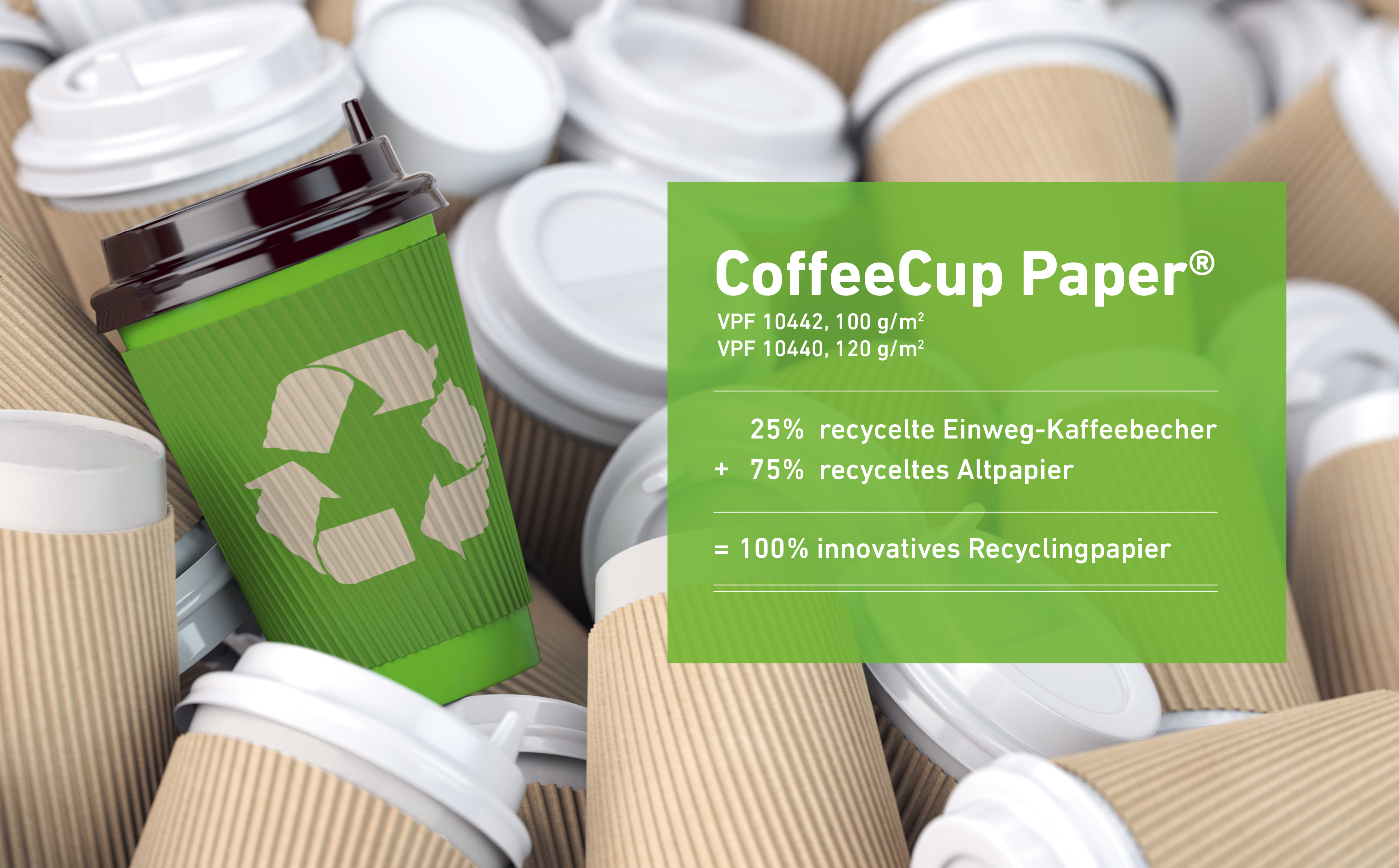 Das neue VPF CoffeeCup Paper ist in den Stärken 100g und 120g erhältlich