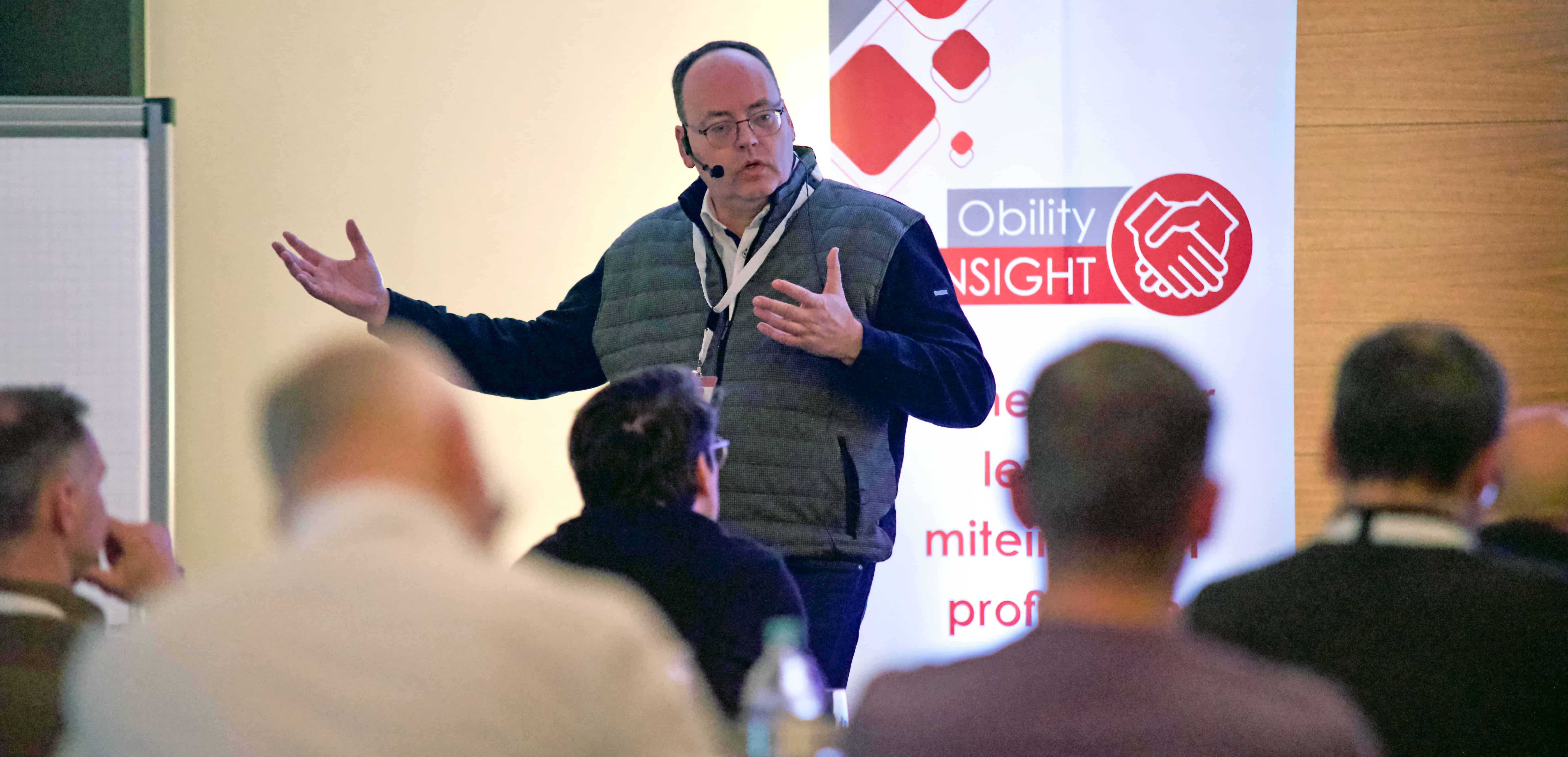 Bei Obility Insight 2021 präsentierte Obility-Chefentwickler und -Geschäftsführer Werner Jung die neue Obility Plantafel. Neue Funktionen werden dieses Jahr präsentiert (Quelle: Obility)