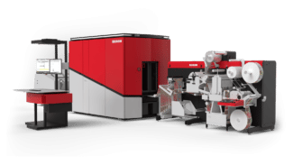 Die Xeikon Hybrid-Lösung mit Frontend, Digitaldruck- und Finishing-Einheit (Quelle: Xeikon)