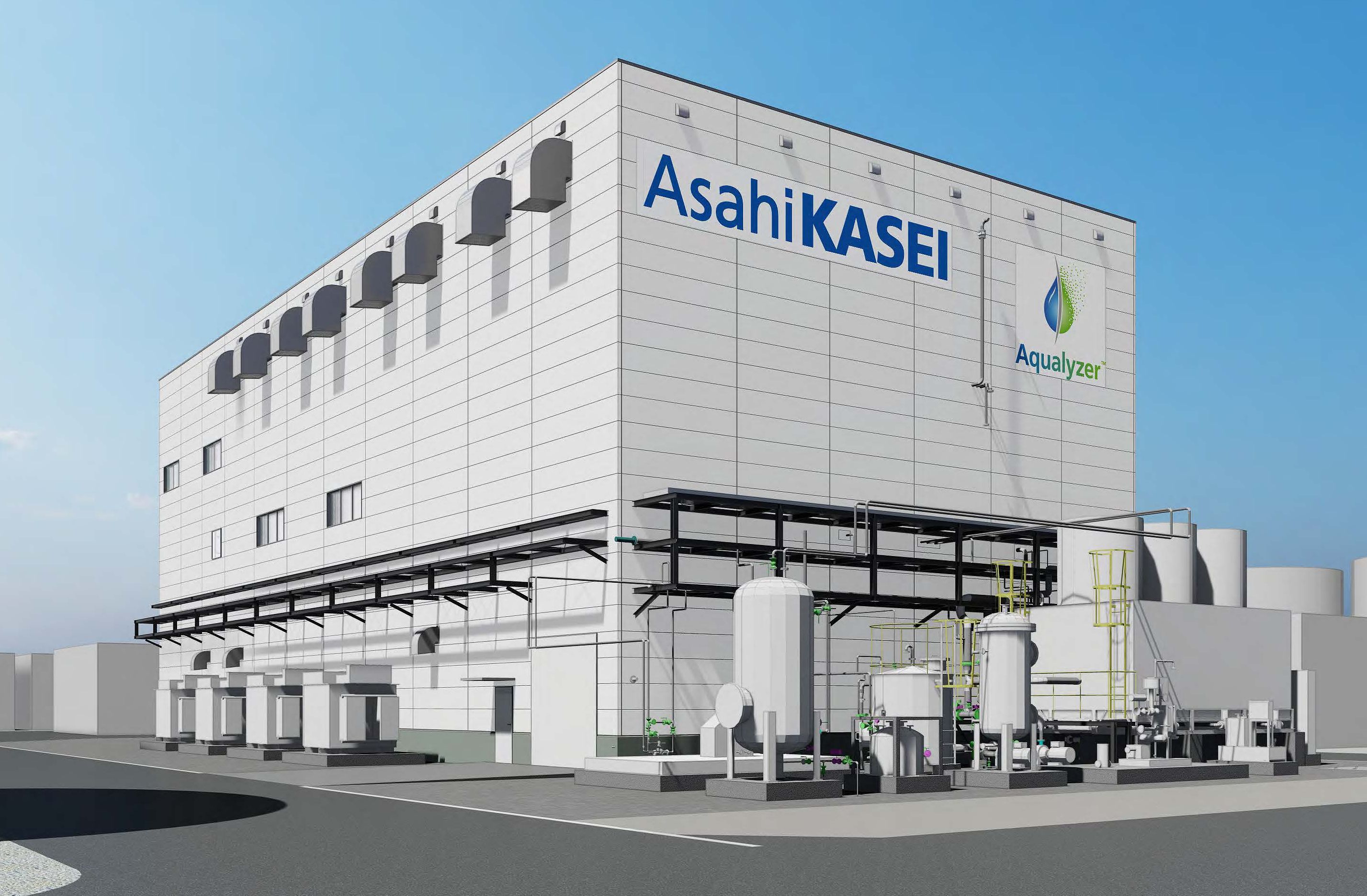 Asahi Kasei alkaline water electrolysis pilot test plant for hydrogen production in Kawasaki, Japan
