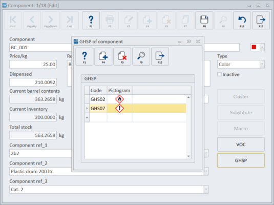 GSE Hazard symbol printing software screenshot