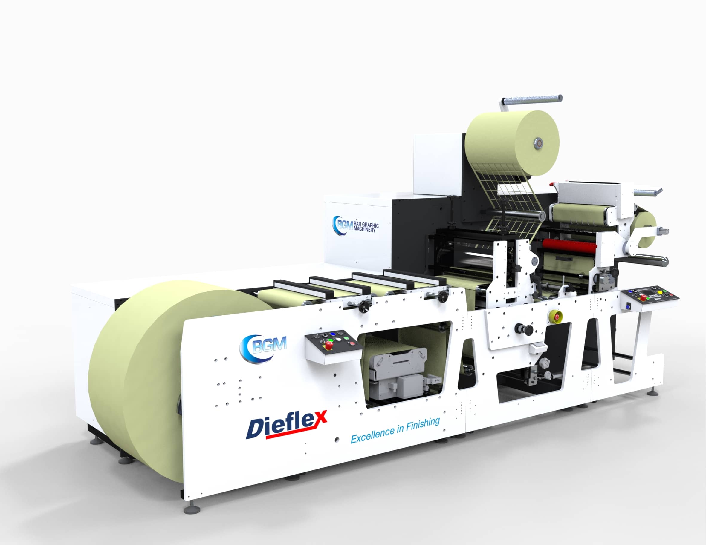 Die neue BGM Elite Dieflex E ist eine Hochgeschwindigkeitslinie für die Verarbeitung und Veredelung von Blanko-Etiketten (Quelle: Bar Graphic Machinery)