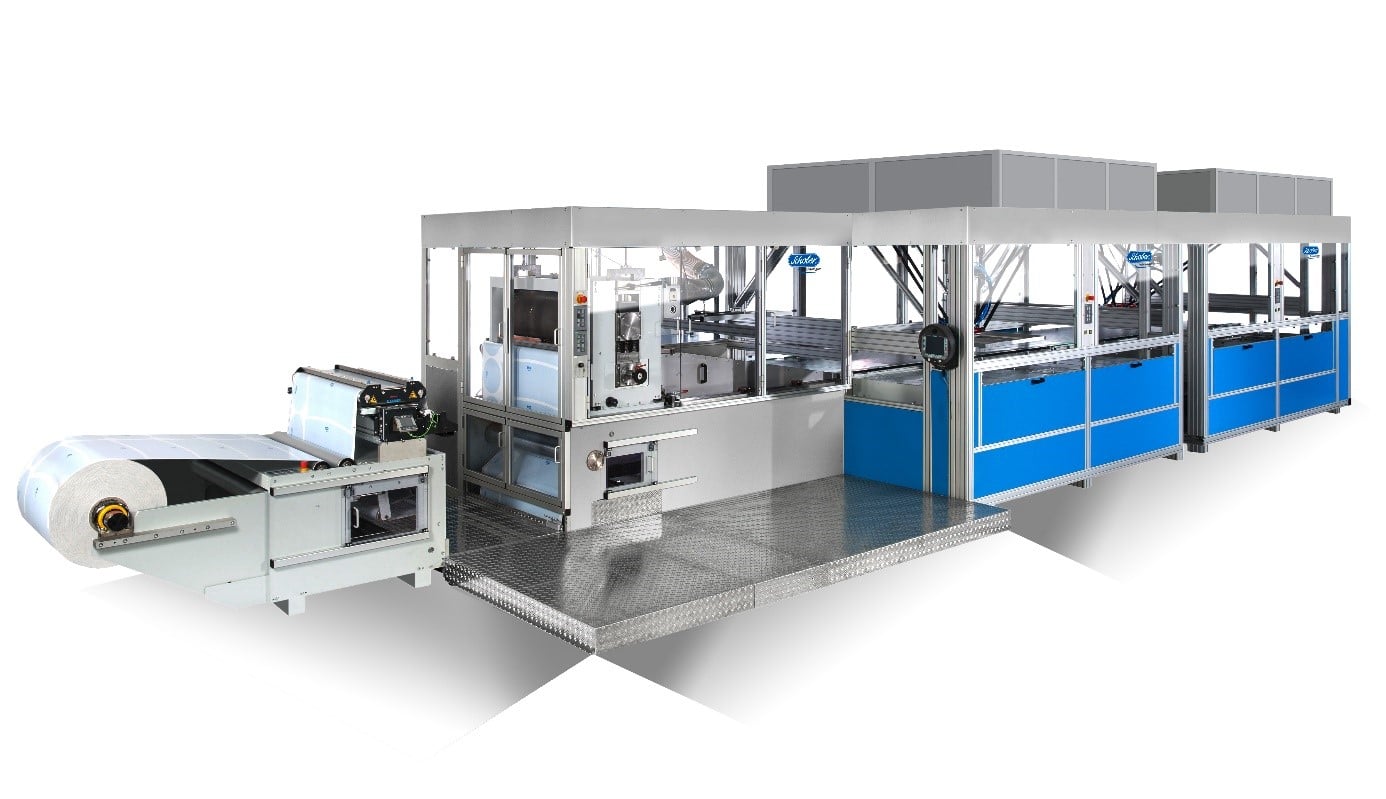 Das Twin Spider Set-up für die Rotationsschneidmaschine RSM410 IML/MX (Quelle: Schobertechnologies)