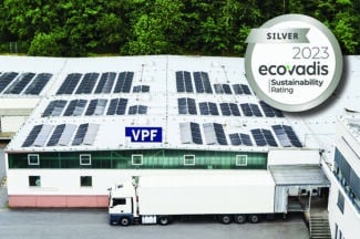 VPF gehört laut der Ecovadis Nachhaltigkeitsrating zu den Top 25% der bewerteten Unternehmen seiner Branche (Quelle: VPF)  