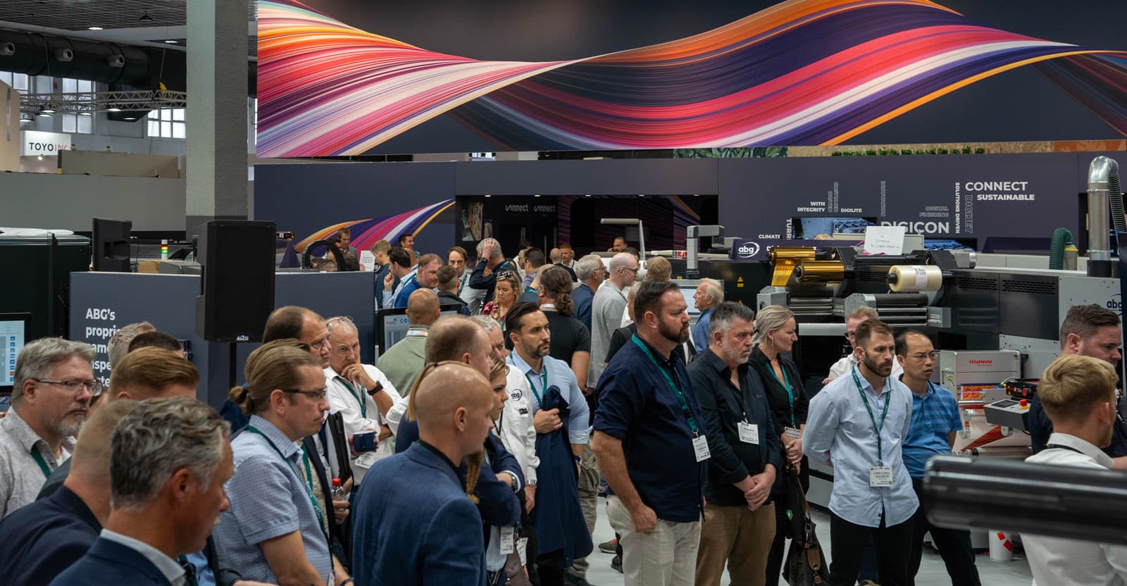 Labelexpo-Erfolg für ABG – der stets gut besuchte Stand zeugt vom Interesse der Besucher an den zahlreichen Innovationen des Unternehmens (Quelle: ABG)