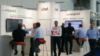 bel präsentierte auf dem Bobst-Labelexpo-Stand eine Software Overprint und war damit erfolgreich (Quelle: bel)