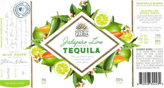 Class 18 Digital Wine Spirits Winner TLMI Rancho La Gloria Jalapeno Lime Tequila