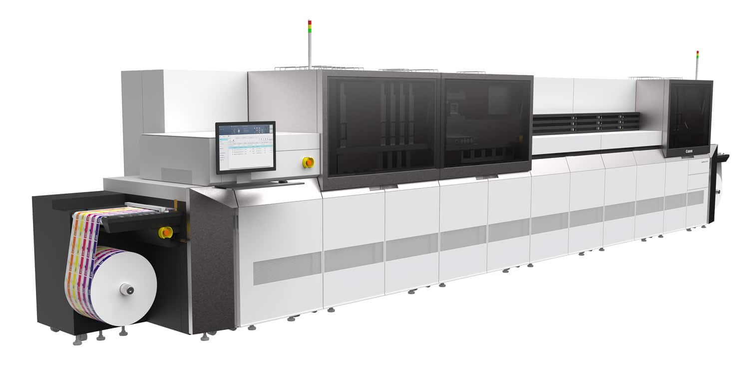 Wird auf der drupa ausgestellt: digitales Etikettendrucksystem Canon LabelStream LS2000 mit wasserbasierten Tinten (Quelle: Canon)