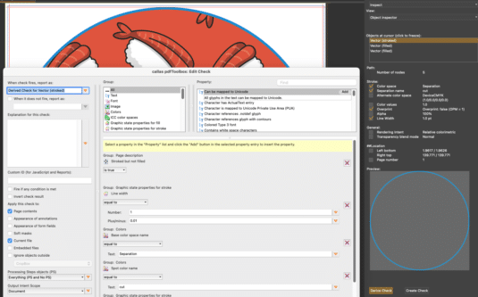 Ergebnisse eines Profiltest in der neuen pdftoolbox 15 (Quelle: callas software)