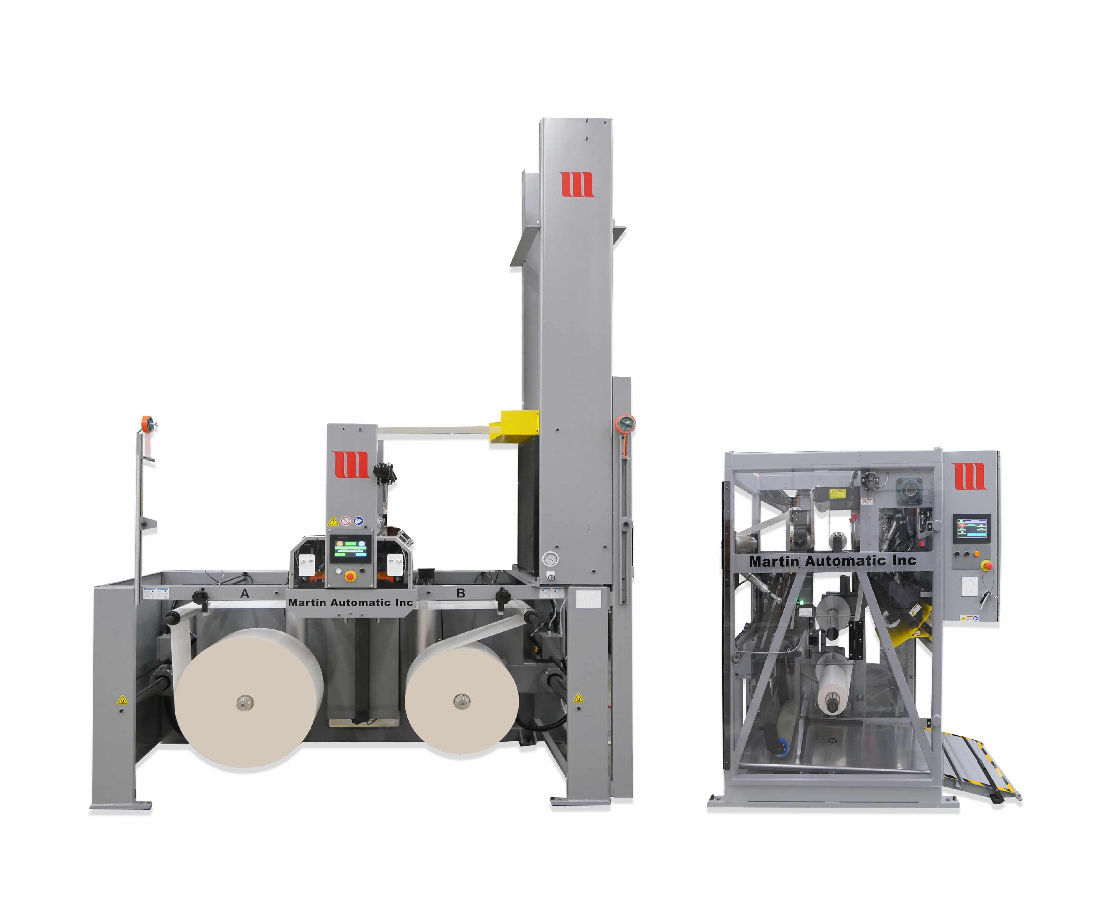 Auf der drupa werden die automatische Abroll-Spleissmache MBS und der Zweispindel-Nonstop-Aufwickler LRD zu sehen sein (Quelle: Martin Automatic)