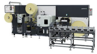 Die neue Grafotronic DCL2 550, mit einer Maschinenbreite von 550 mm, wird in der Endverarbeitung sowohl vorbedruckter als auch blanko Rollen eingesetzt (Quelle: Graficon)