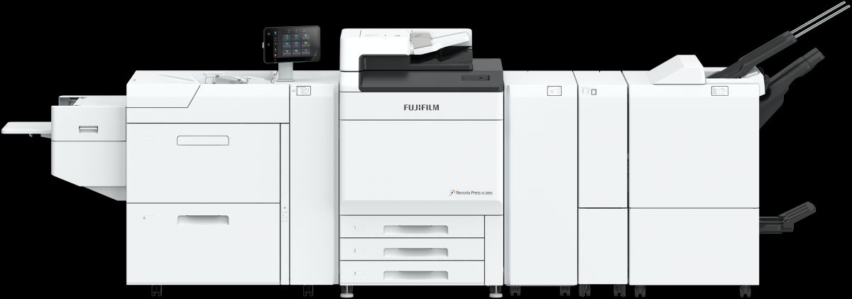 Die Fünffarbdruckmaschine Revoria Press SC285S verfügt über eine zusätzliche Station für Spezialtoner (Quelle: Fujifilm)