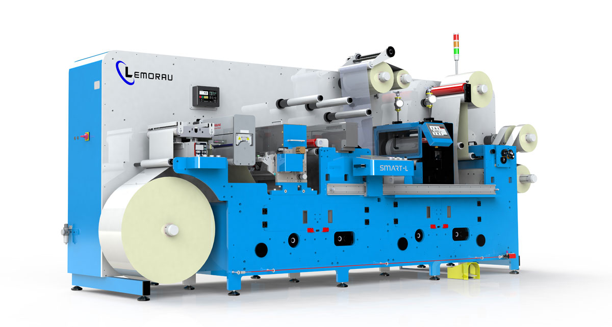 Auf der Labelexpo präsentiert Lemorau die Smart-L Premium-Weiterverarbeitungsmaschine, die jetzt mit einer verbesserten Software ausgestattet ist (Quelle: Gansert Maschinenbau)