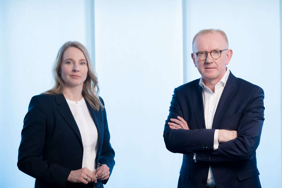 Technotrans-Vorstand v.l.: Natascha Sander, CFO sowie Michael Finger, CEO (Quelle: technotrans SE)