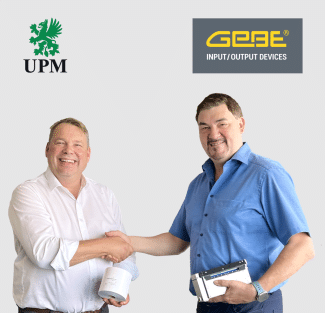 Klaus Baldig (UPM) und Marko Tiainen (GeBE) sind überzeugt davon, dass die Kooperation für neue Chancen sorgt (Quelle: UPM)