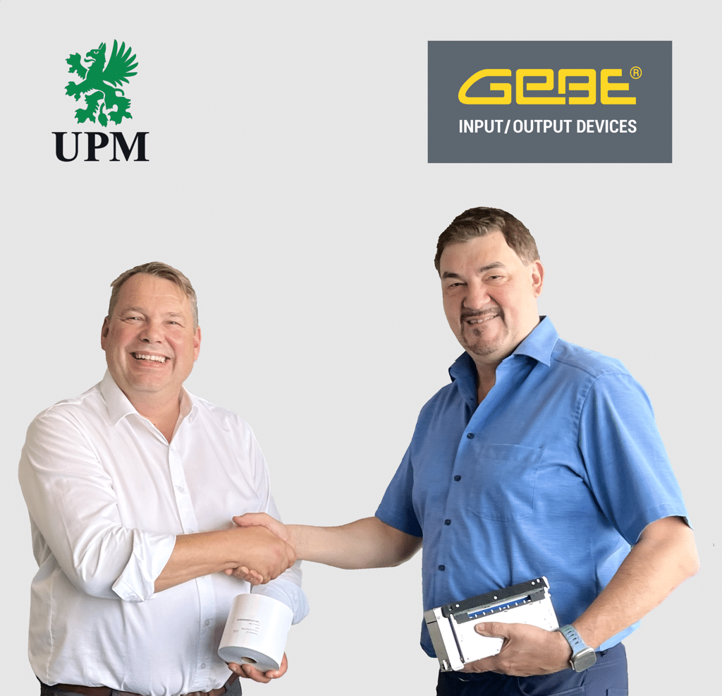 Klaus Baldig (UPM) und Marko Tiainen (GeBE) sind überzeugt davon, dass die Kooperation für neue Chancen sorgt (Quelle: UPM)
