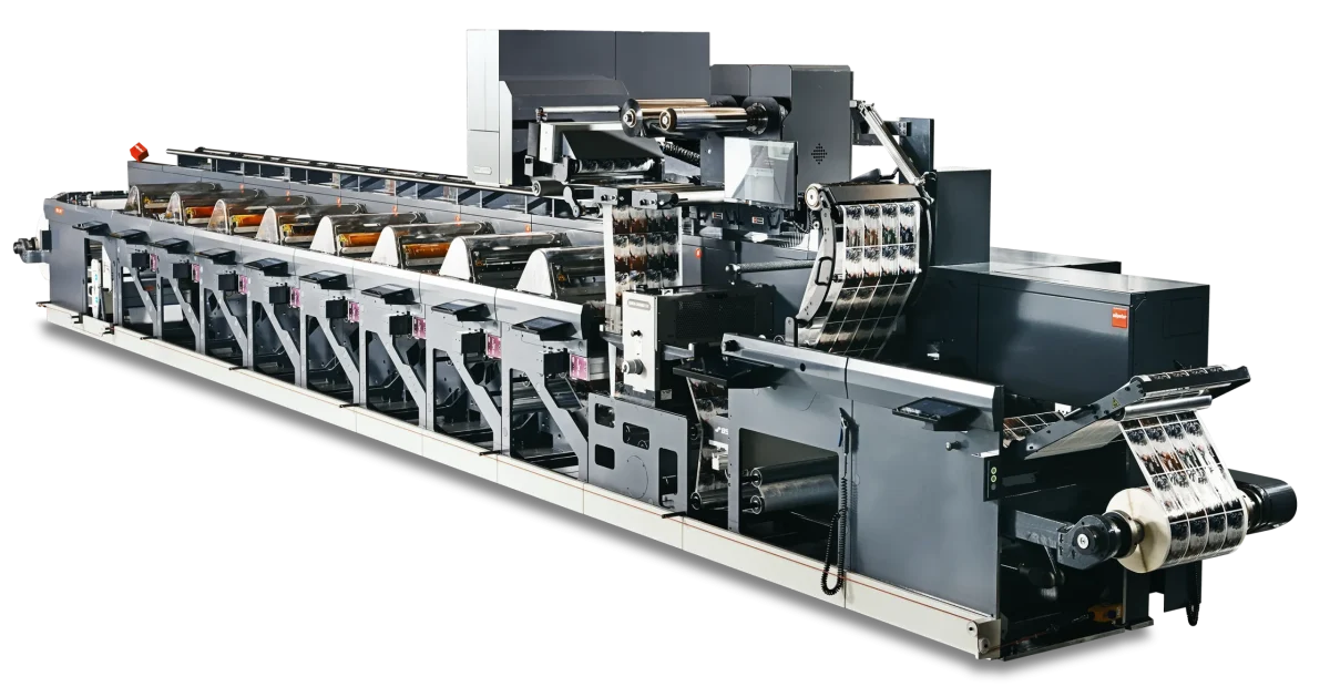 Die Nilpeter FA-Line 22" umfasst 22 Zoll Bahnbreite, neun Farbwerke, automatische Ab- und Aufwickler von ABG sowie verschiedene Veredelungsoptionen (Quelle: NextGen Label Group)