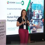 Cathleen Hansohm, Global Supplier Sustainability Manager bei Siegwerk, bei der SustainUP-Veranstaltung in Indien (Quelle: Siegwerk)