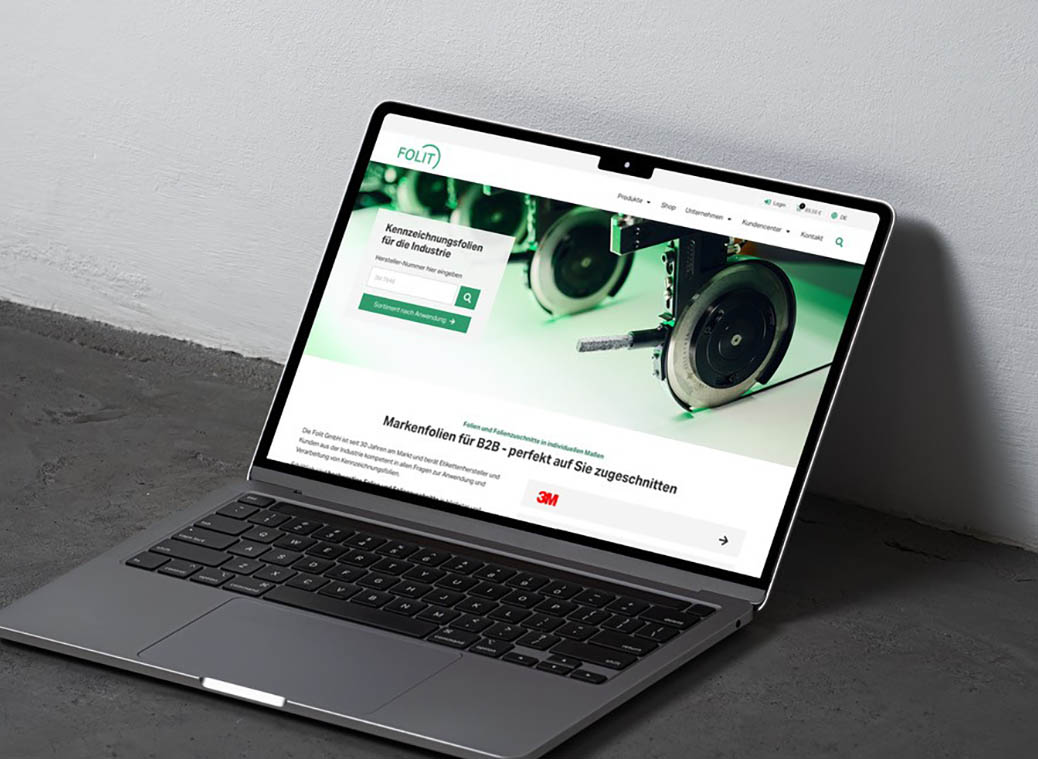 Die neue Website von Folit bietet ein intuitives Nutzererlebnis mit neuer Shop-Funktion auf Deutsch und Englisch (Quelle: Robos Labels)