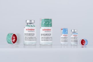 Cap-Lock für Vials ist für unterschiedliche Vialgrößen adaptierbar und kombiniert eine irreversible Erstöffnungsindikation mit RFID- und NFC-Funktionalität (Quelle: Schreiner MediPharm)