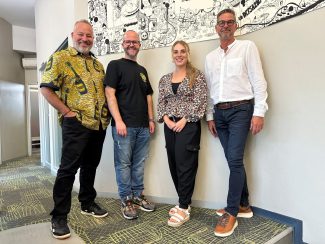 V.l.n.r.: Clifford Roberts, Dr Schalk van Staden, Casey Ogilvie and Banie Stafford