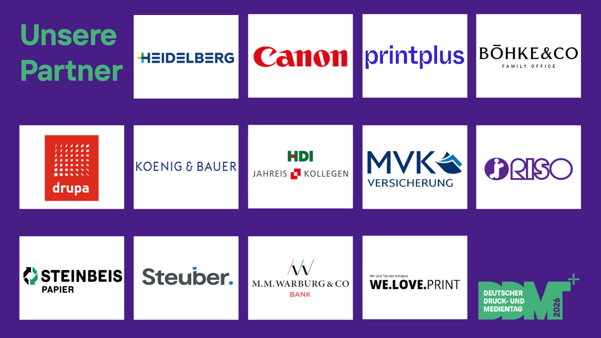 Die Partner des Druck- und Medientags 2026, veranstaltet vom BVDM (Quelle: BVDM)