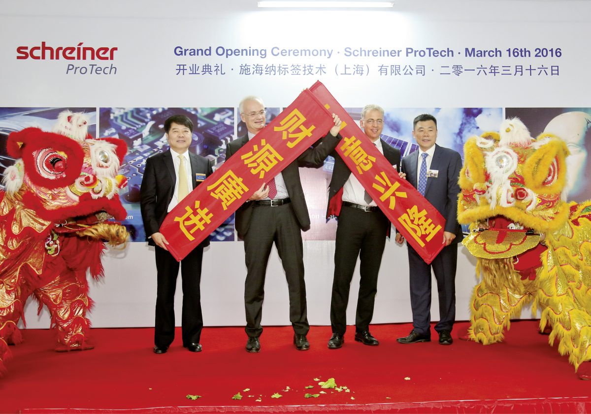 Mit dem Grand Opening im Jahr 2016 setzte die Schreiner Group einen wichtigen Meilenstein für den Ausbau ihrer internationalen Produktionskapazitäten in China (Quelle: Schreiner Group)
