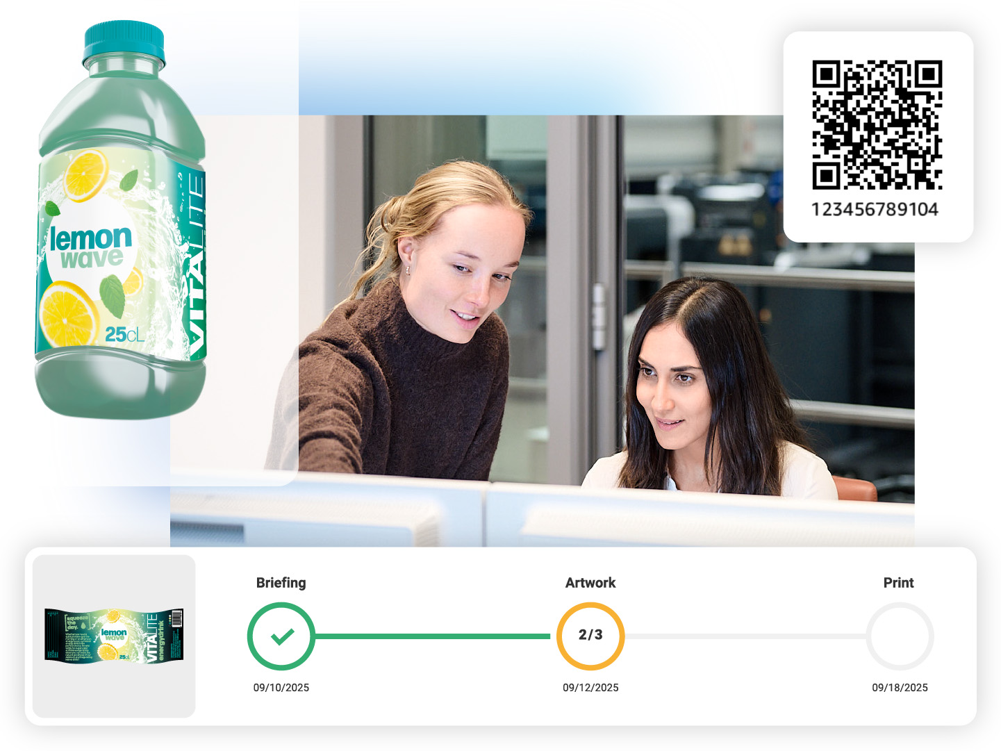 Die Artwork-Management-Software Artflow kann Amazon-Transparency-Codes bereits während der Briefingphase automatisch abrufen und in Artwork-Proofs einbetten (Quelle: Hybrid Software)
