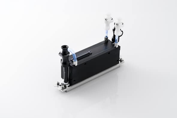 Der Tintenstrahl-Druckkopf KJ4A-EX600RC-HX arbeitet mit einem zirkulierenden Tintensystem und soll Druckgeschwindigkeiten von bis zu 100 m/min erreichen (Quelle: Kyocera)